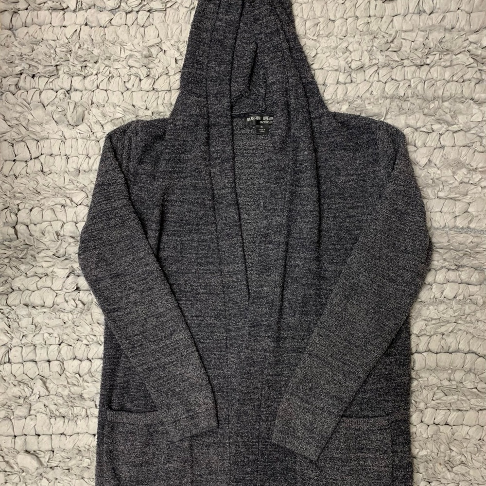 Barefoot Dreams Cozychic Lite Open Front Hooded Cardigan